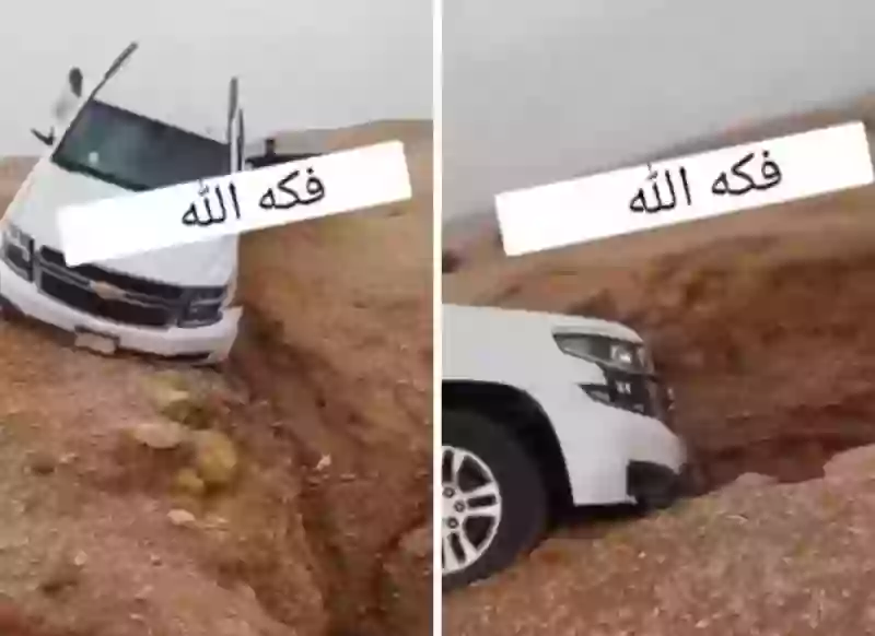 فيديو خطر قاتل يلتهم السيارات بمن فيها في صحراء السعودية 