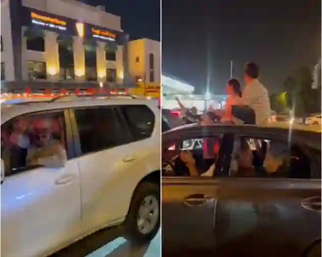 سوريون يحتفلون في قلب الرياض بسقوط بشار الأسد ويوجهون هذه الرسالة للملك سلمان وولي العهد وشعب السعودية 
