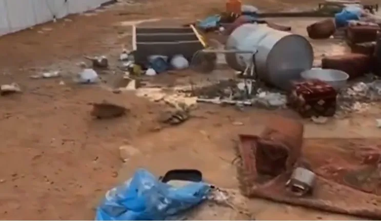شاهد تساقط حبات برد ضخمة على الرياض تقتلع الخيام وتصيب الإبل بكسور خطيرة 