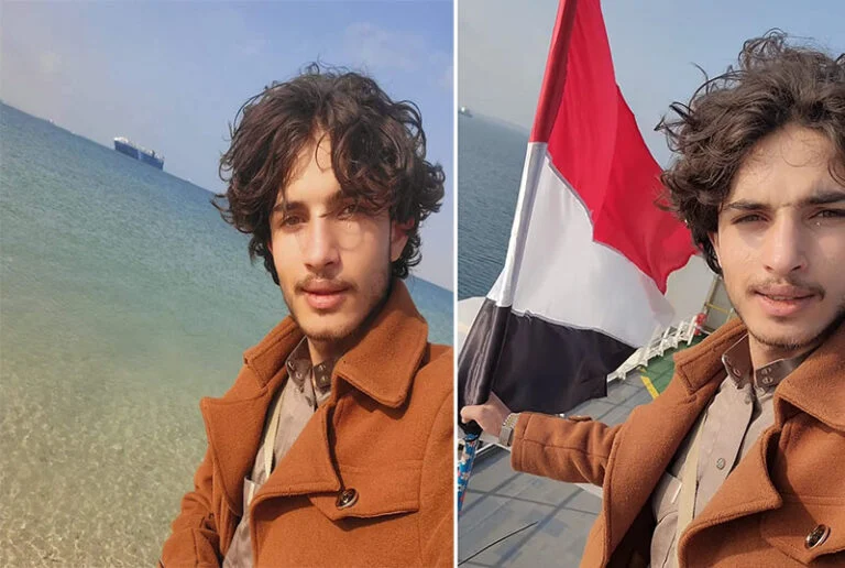 شاهد قرصان يمني على متن سفينة اسرائيلية يلفت انتباه العالم بوسامته وشبهه الشديد من ممثل شهير في هوليود 