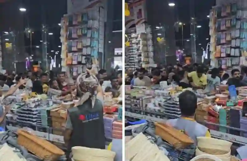 فيديو تدافع وزحام شديد على محل في السعودية بسبب هذه التخفيضات والعروض والأمن يتدخل 