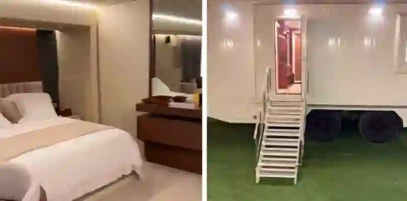 فيديو فخامة كرفان يزيد الراجحي الذي يسكن فيه في رالي دكار